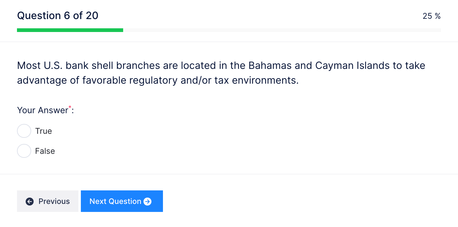 FFIEC Self-Study Exam Question